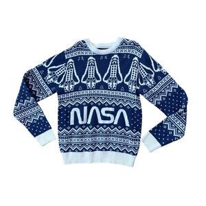 NASA Space Holiday Sweater n Blue & White Size XL